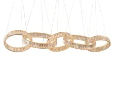 NEWPORT 8240 8245N/S gold , Люстра, Gold Сlear crystal L180*50*H250 cm D50*2 rings + D40*3 rings LED 176W 17600Lm 3100-4000K, Spotlight 4*3W