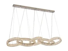 NEWPORT 8240 8245N/S chrome , Люстра, Chrome Сlear crystal L180*50*H250 cm D50*2 rings + D40*3 rings LED 176W 17600Lm 3100-4000K, Spotlight 4*3W