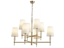 NEWPORT 4370 4378/C gold , Люстра, Gold Clear glass Shade white D85*46,5/90 cm E14 8*40W